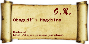Obagyán Magdolna névjegykártya